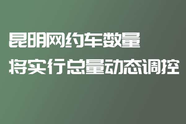 昆明網(wǎng)約車數(shù)量將實行總量動態(tài)調(diào)控_網(wǎng)約車牌照申請代辦_昆明網(wǎng)約車平臺_網(wǎng)約車