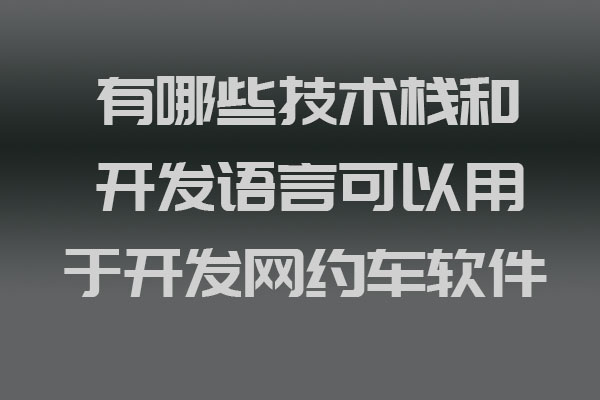 有哪些技術棧和開發語言可以用于開發網約車軟件_網約車軟件開發_網約車軟件移動開發_網約車軟件后端開發_網約車軟件前端開發